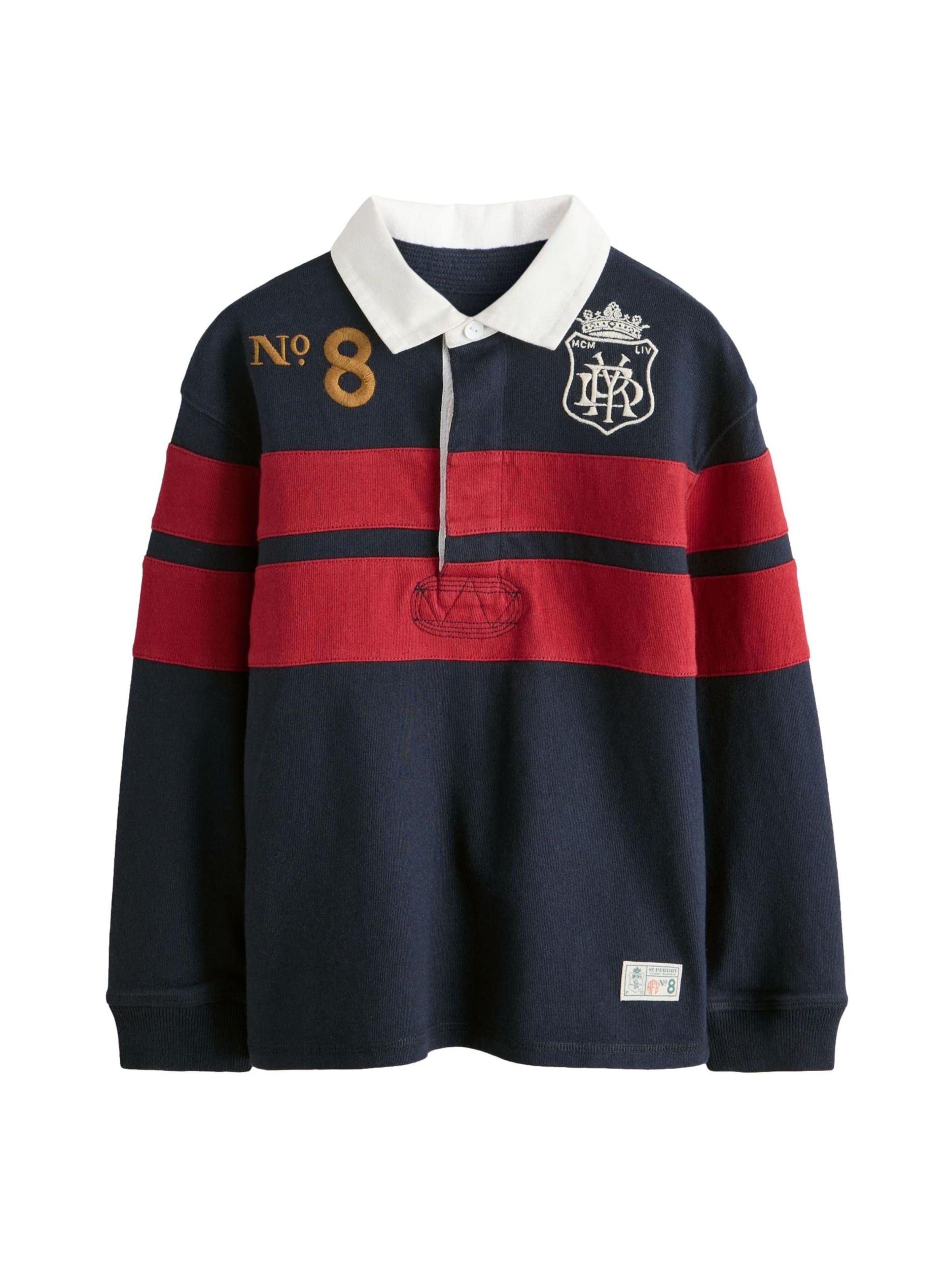 Superdry & Co Poloshirt in navy / ocker / rot / weiß, Produktansicht