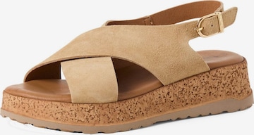 Sandales Tamaris en beige : devant
