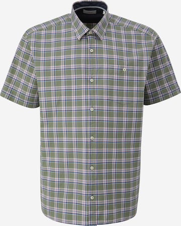 s.Oliver Men Big Sizes Regular fit Button Up Shirt in Green: front