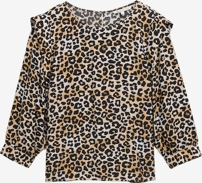 TOM TAILOR DENIM Bluse in hellbraun / schwarz, Produktansicht