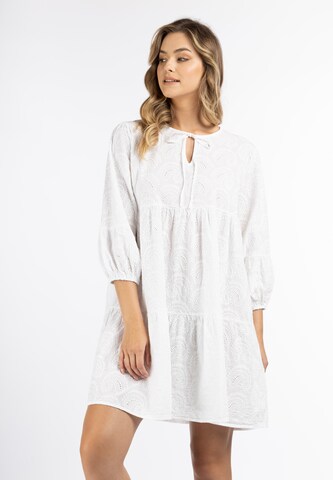 DreiMaster Vintage Jurk in Wit: voorkant
