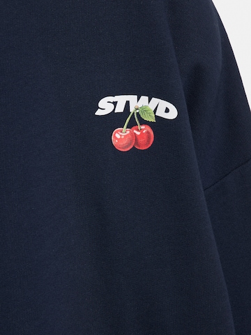 Pull&Bear Mikina 'STWD LATA CHERRIES' - Modrá