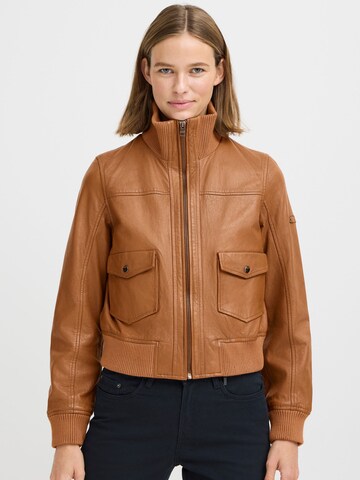 Veste mi-saison Oxmo en marron : devant
