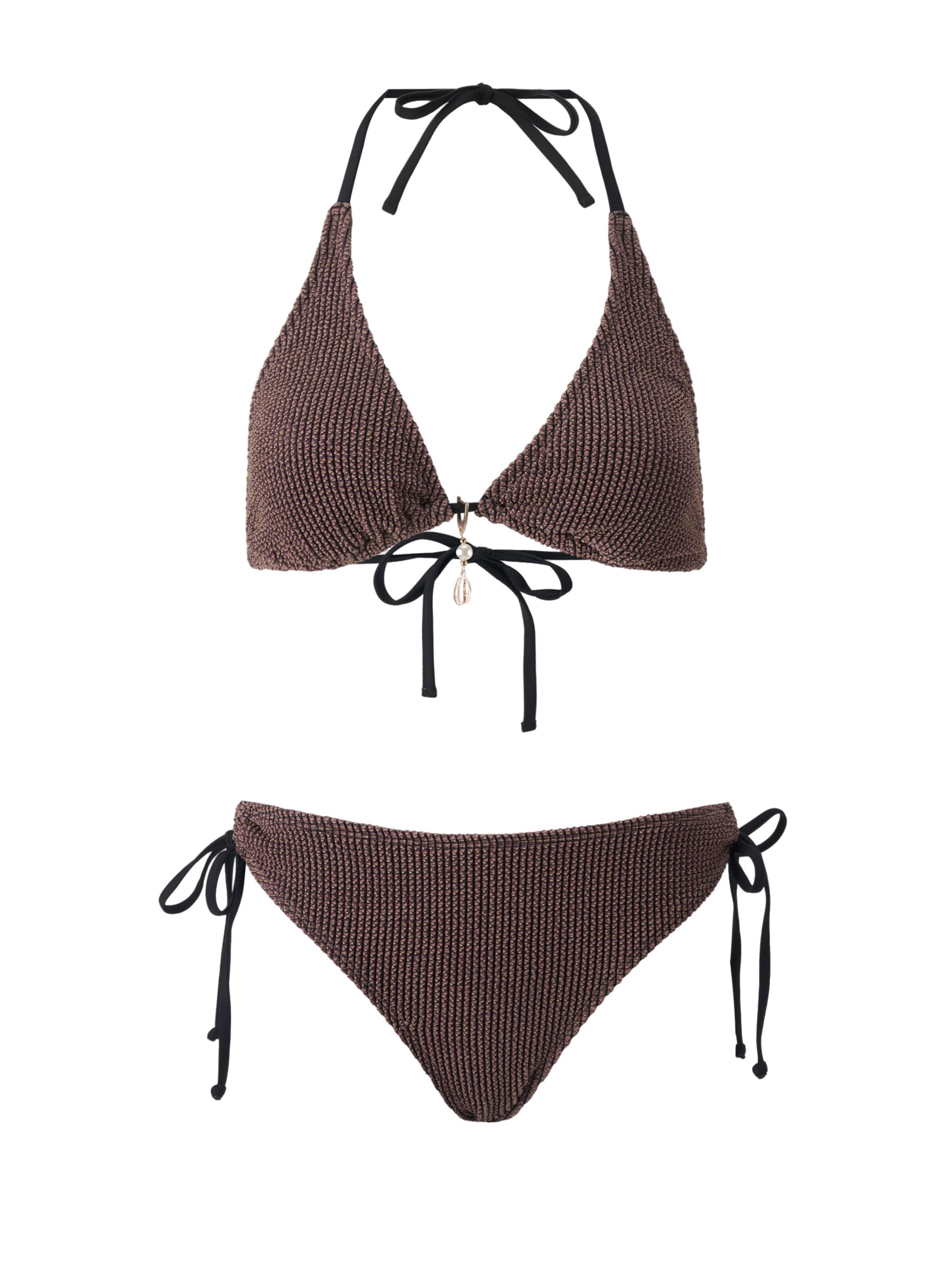 Cupshe Bikini 'Hater straps' in Brown: front