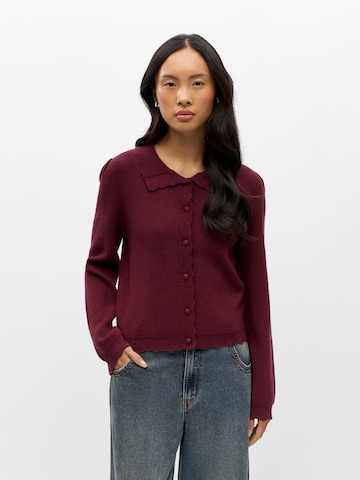 OBJECT Gebreid vest 'PARYA' in Rood: voorkant