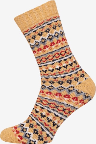 HomeOfSocks Socks 'HOS452' in Yellow: front