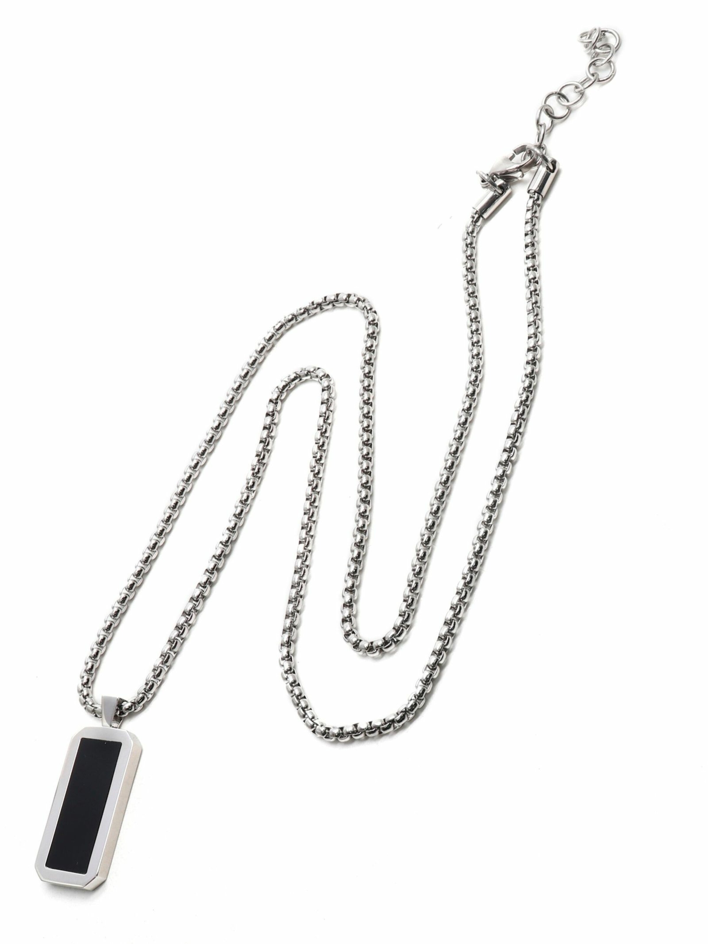 GT Collection Ketting 'Rectangle Pendant' in Zwart