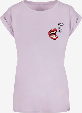 Merchcode Shirt 'Bla Bla Bla Comic' in Purple: front