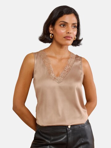 love & roses - Top en marrón: frente