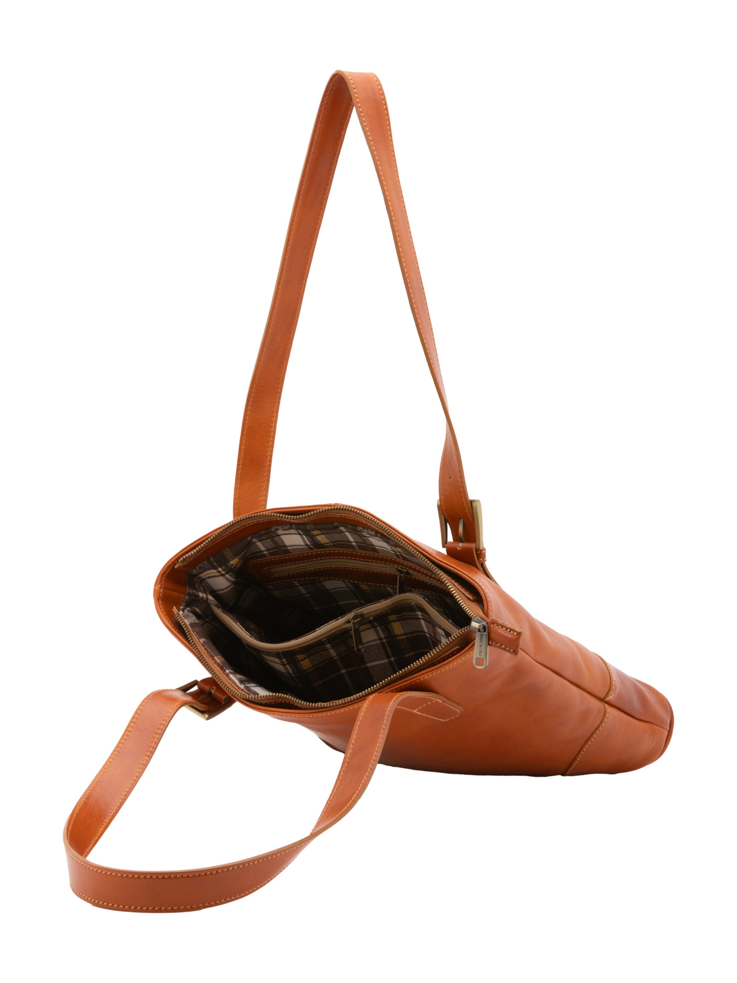 Borsa a spalla 'Borsa a Spalla Donna Pelle Vacchetta - Chiusura Zip' di I Fratelli in beige