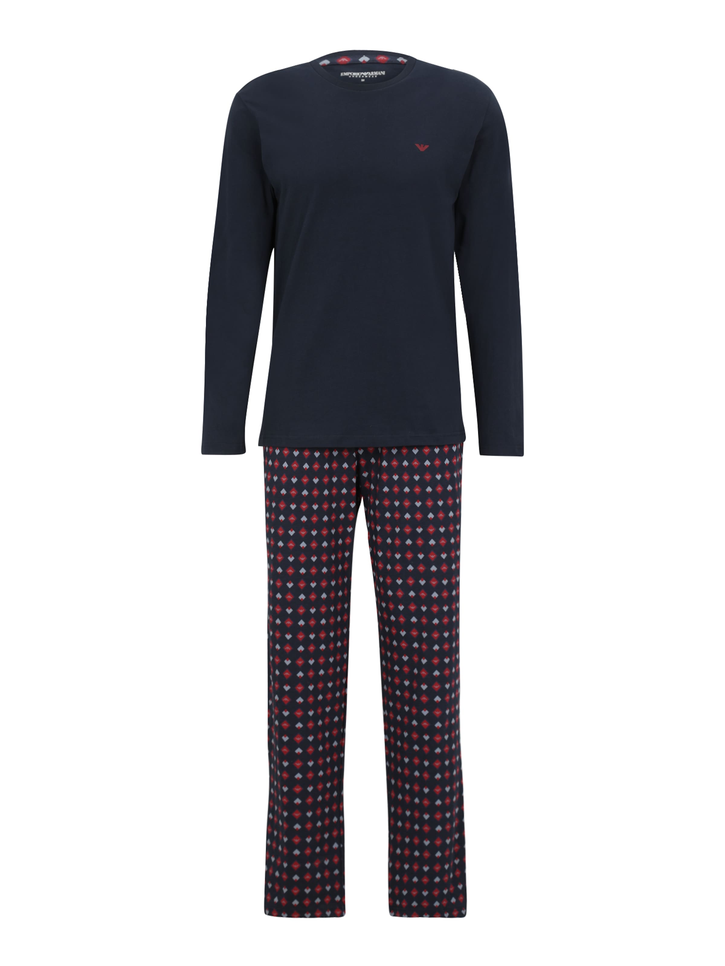 Emporio Armani - Pijama largo en azul: frente