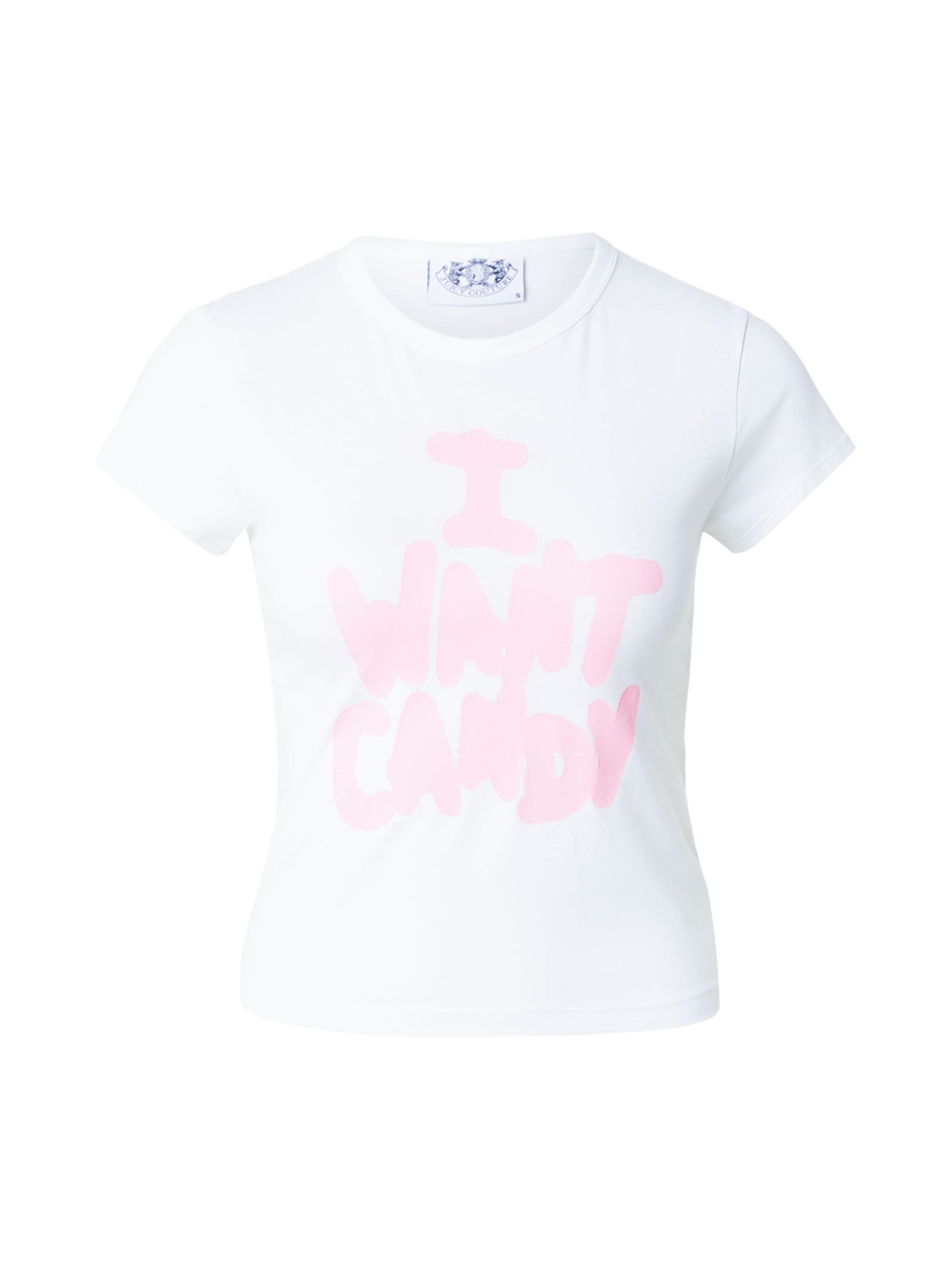 Maglietta 'I WANT CANDY' di Juicy Couture in bianco: frontale
