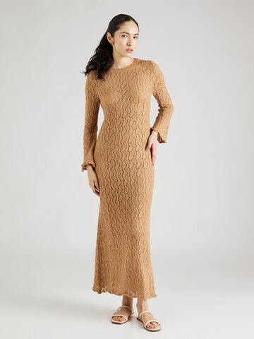 Monki Strikkjole i beige: forside