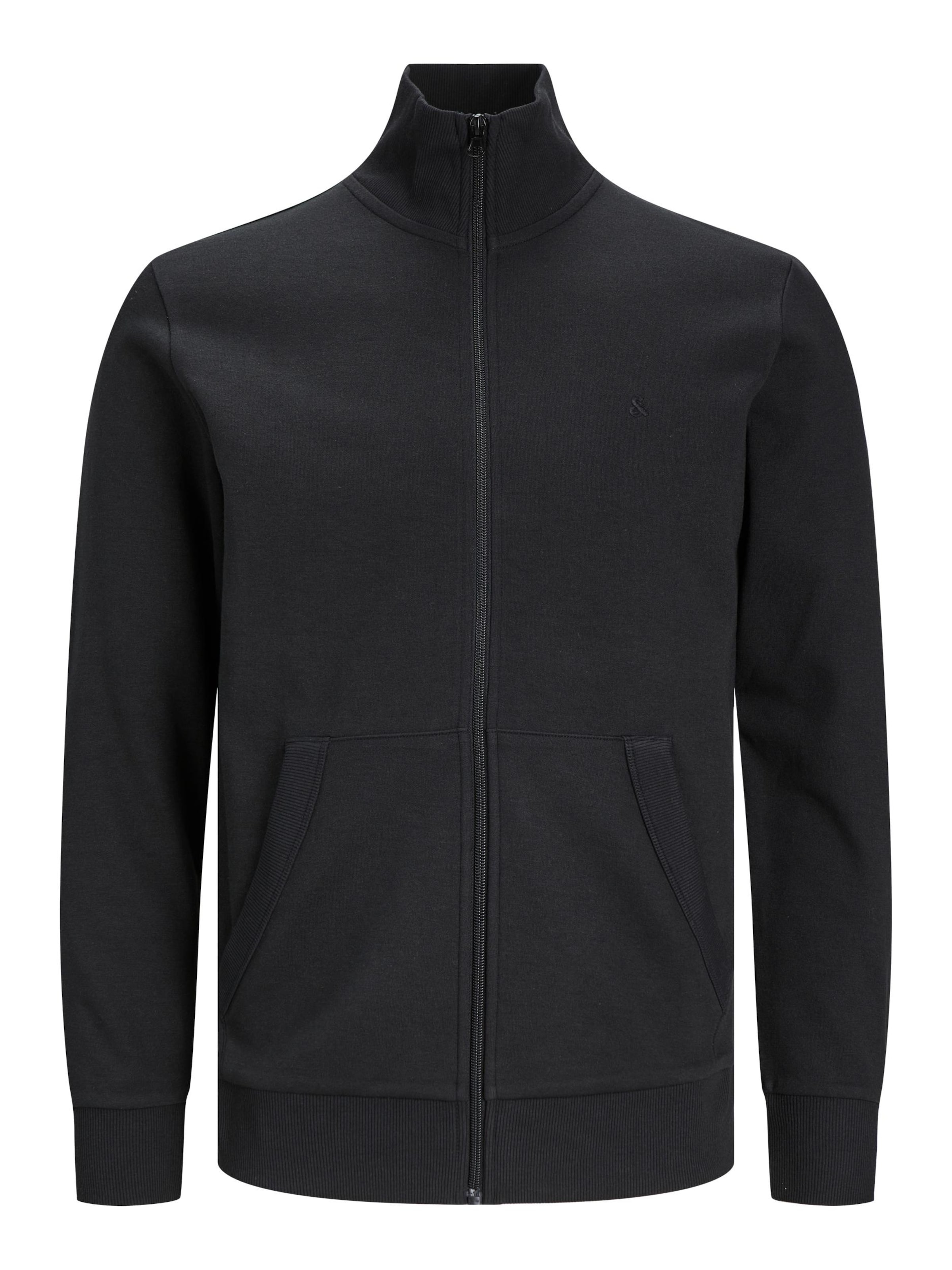 JACK & JONES Sweatjacke 'JJEPaulos' in Schwarz: Vorderseite