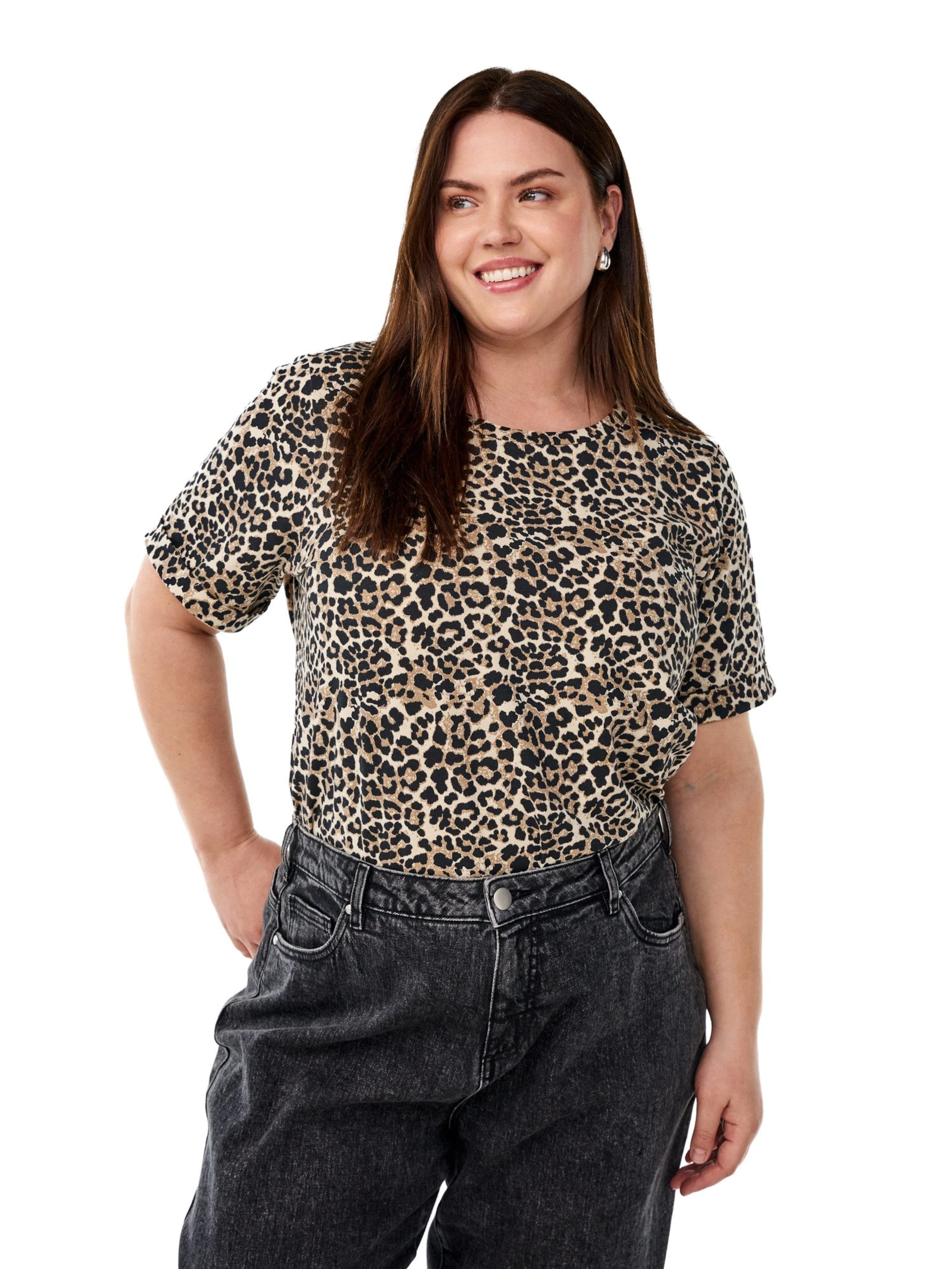 Zizzi - Camiseta &#x27;WILMA&#x27; en marrón: frente