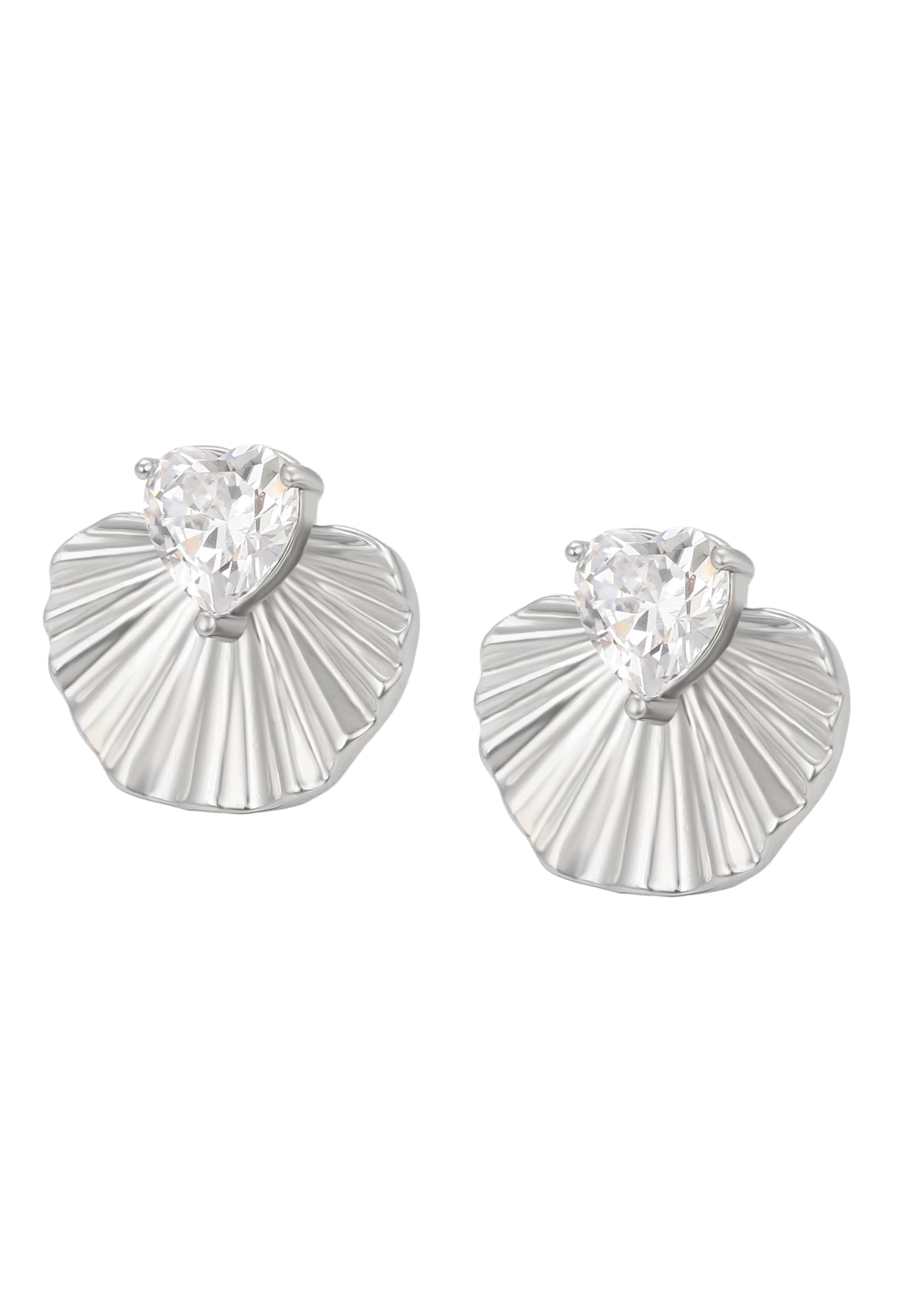 Gaya Boucles d'oreilles en argent / transparent, Vue avec produit