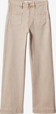 MANGO Wide Leg Jeans in Beige: predná strana