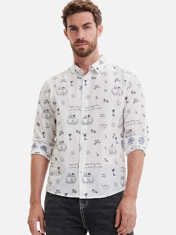 Coupe regular Chemise 'Frank' Desigual en blanc : devant