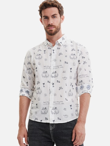 Desigual Regular fit Button Up Shirt 'Frank' in White: front