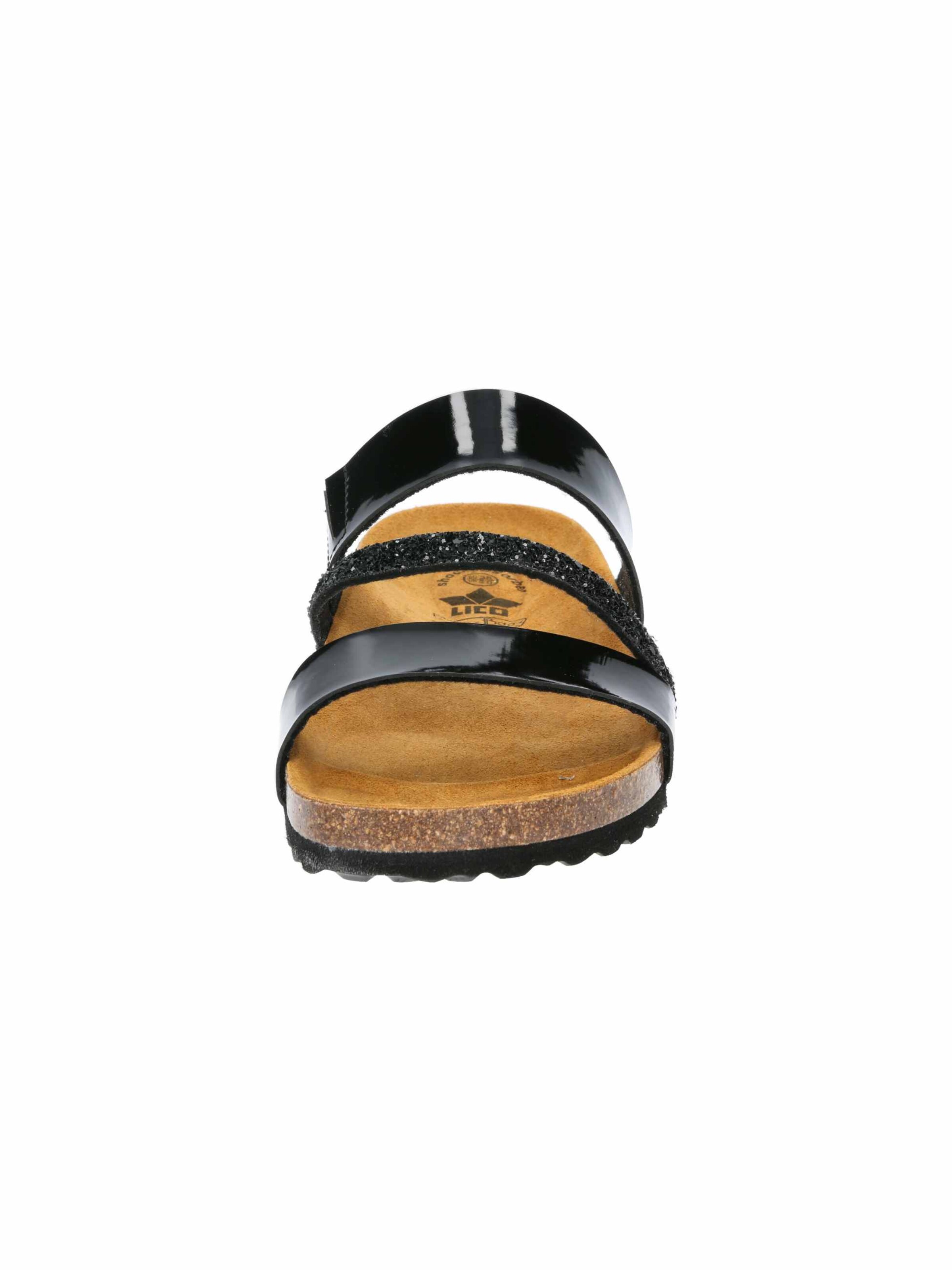 LICO Pantolette 'Bioline Glitter' in Schwarz