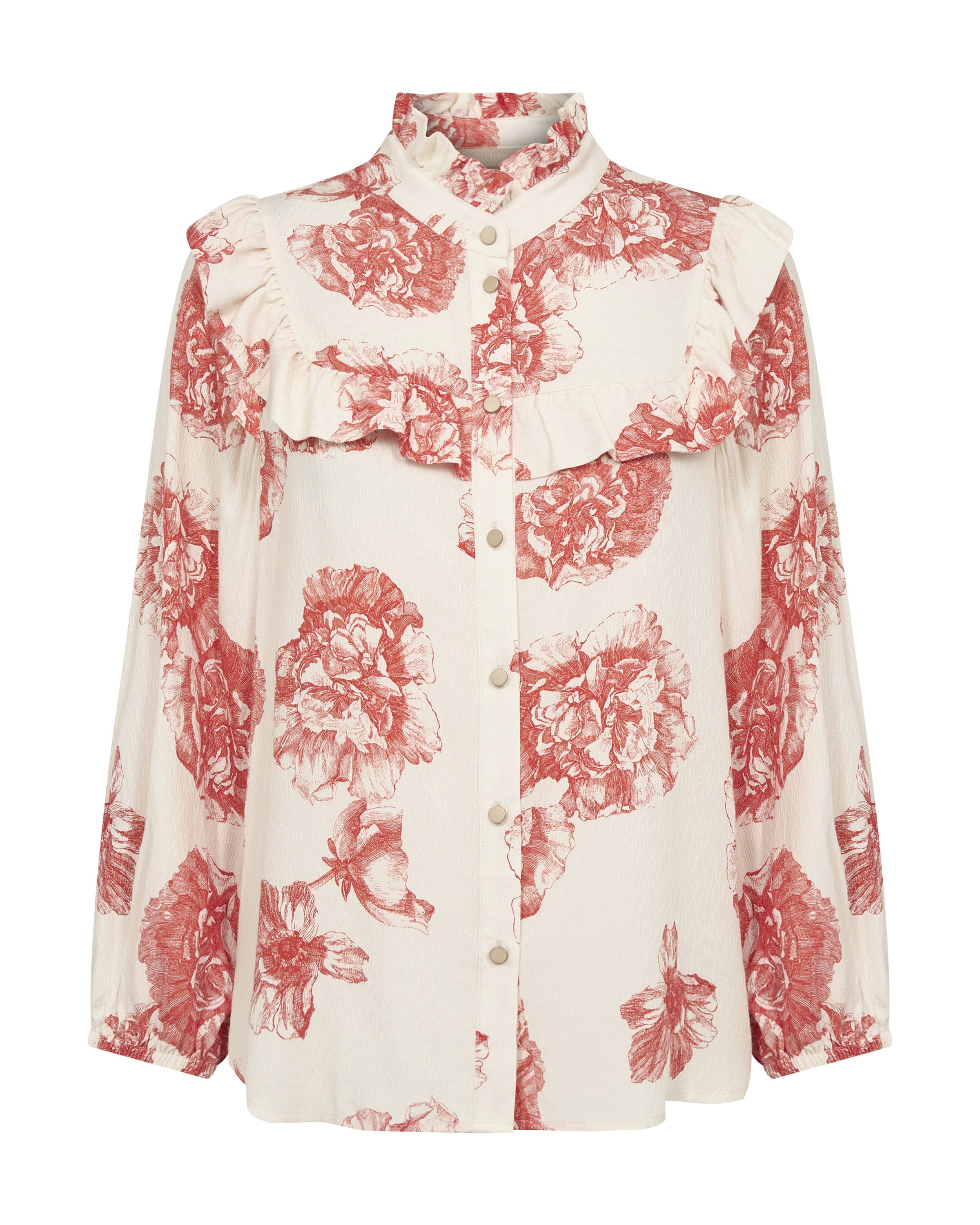 CULTURE Bluse 'CUAlexa' in elfenbein / rot, Produktansicht