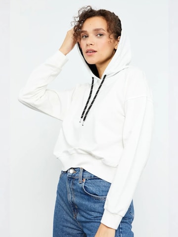 Sweat-shirt Tommy Life en blanc : devant