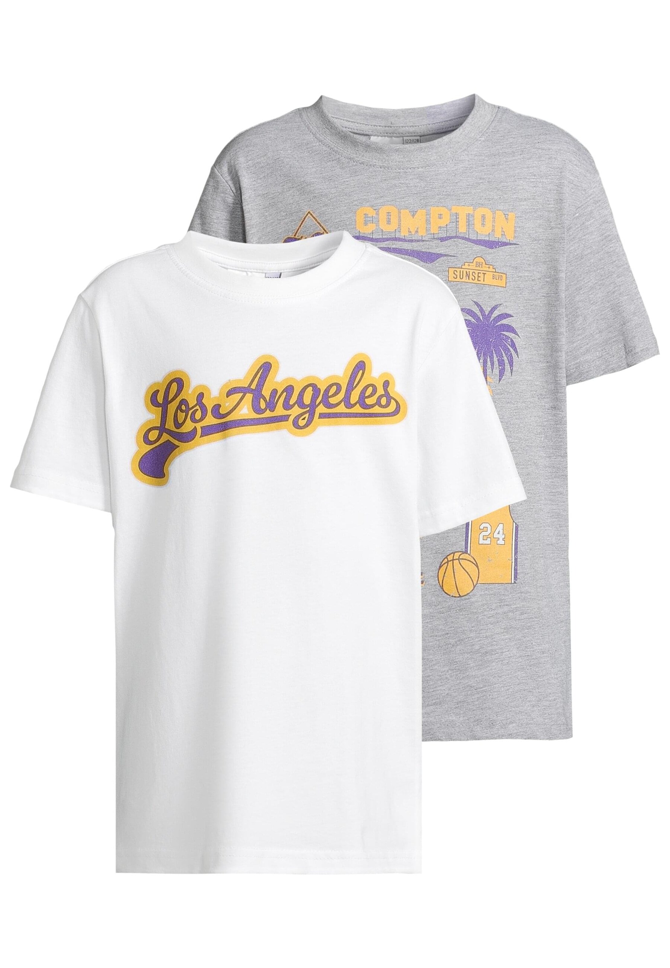 Urban Classics Shirt 'Los Angeles Compton' in Weiß: Vorderseite