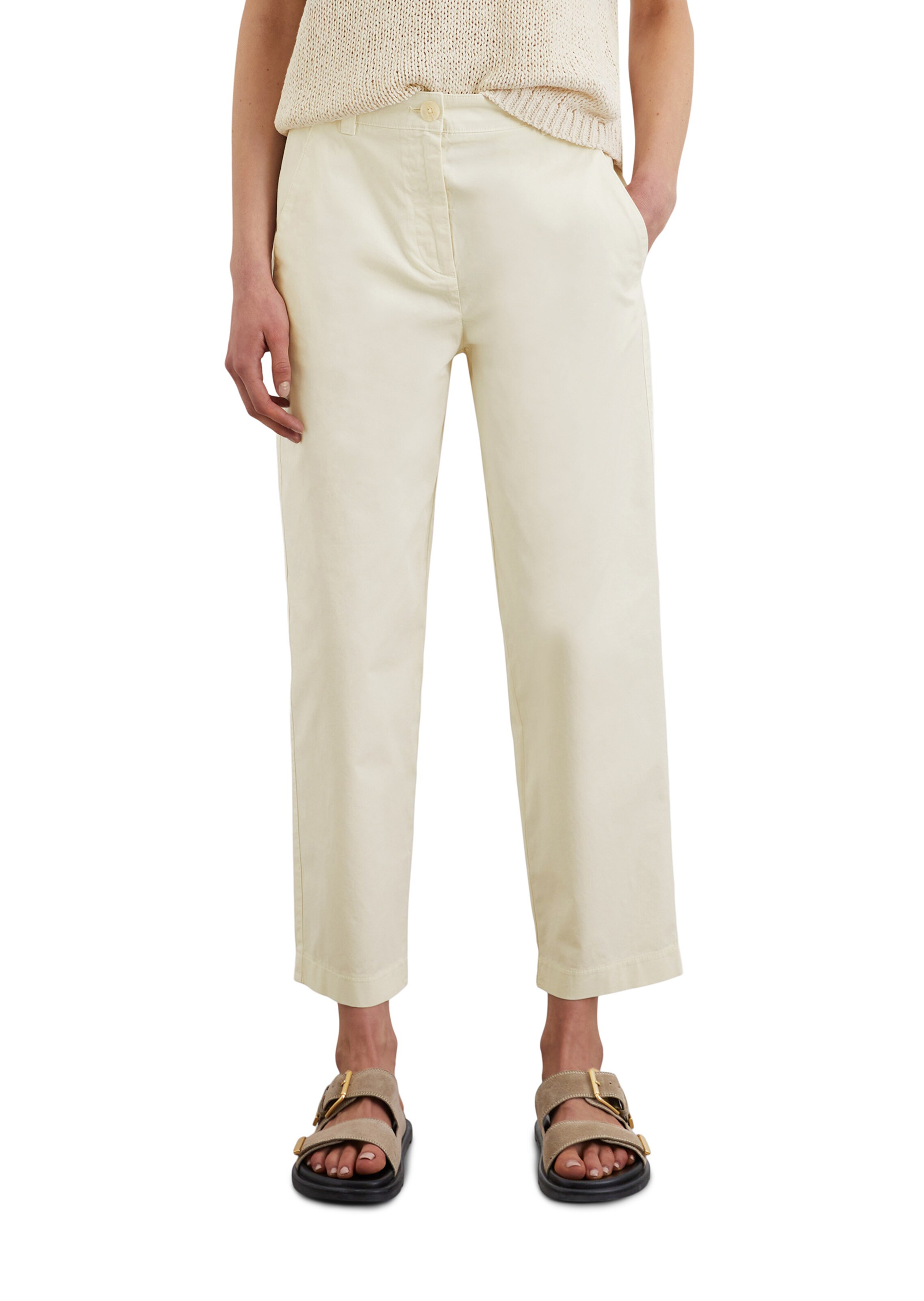 Marc O'Polo Loosefit Broek in Wit: voorkant