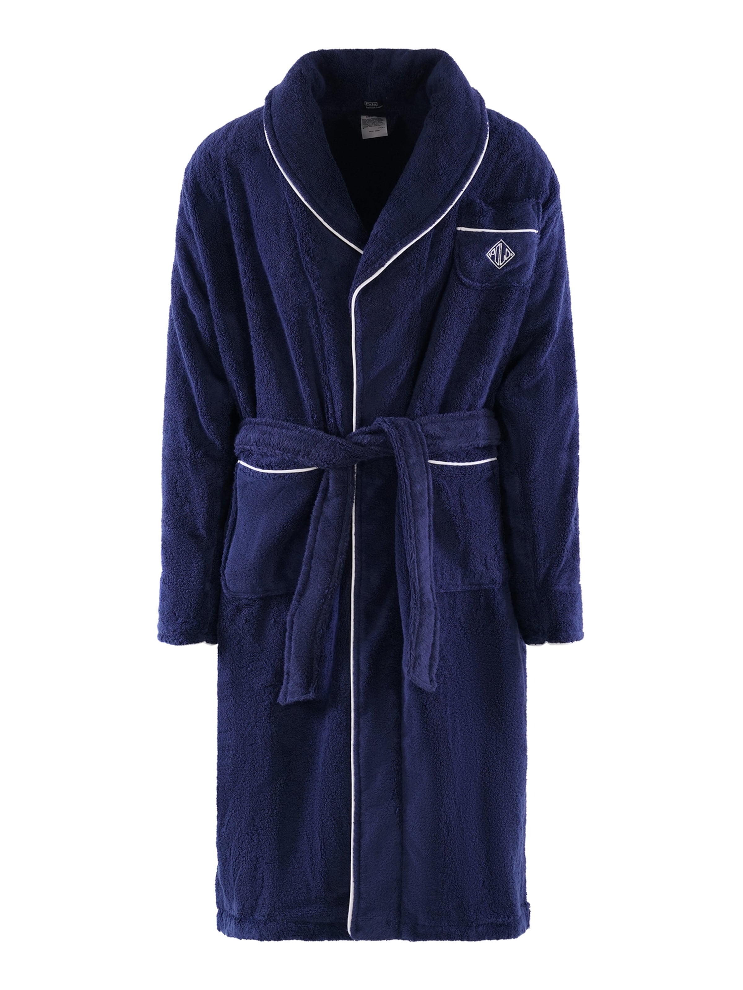 Polo Ralph Lauren Bathrobe long ' Polo Essentials ' in Blue: front