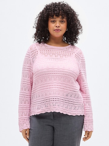 ONLY Carmakoma Kampsun 'CARELKE', värv roosa: eest vaates