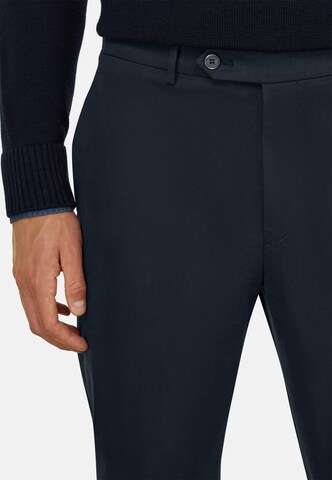 Boggi Milano Slim fit Pleated Pants in Blue