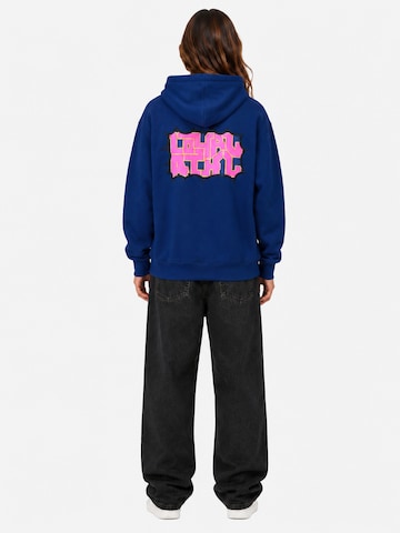 loyal Zip-Hoodie mit Print in Loose Fit in Blau