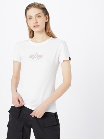 T-shirt ALPHA INDUSTRIES en blanc : devant