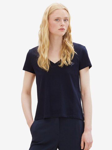 T-shirt TOM TAILOR DENIM en bleu : devant