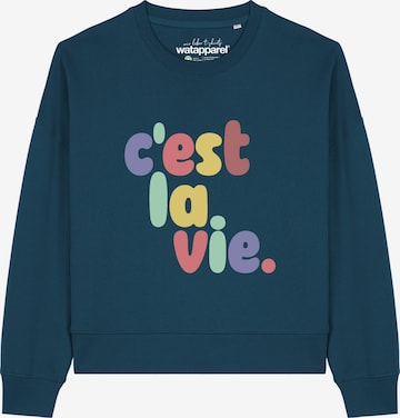 Felpa 'C'est la vie ' di Watapparel in verde: frontale