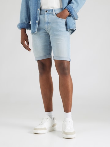 G-STAR Slimfit Kavbojke '3301' | modra barva: sprednja stran