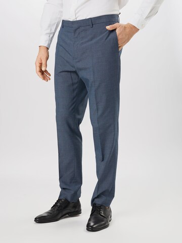 BURTON MENSWEAR LONDON Regular Pleated Pants 'Jaspe' in Blue: front