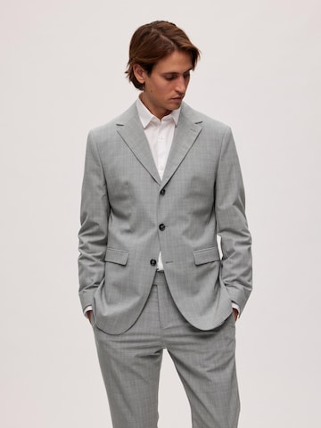 SELECTED HOMME Regular fit Business Blazer 'ROSS' in Grey: front