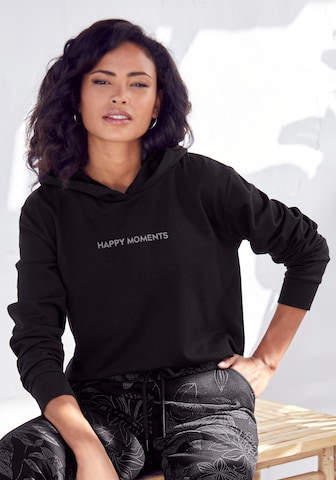 LASCANA Sweatshirt in Black: front