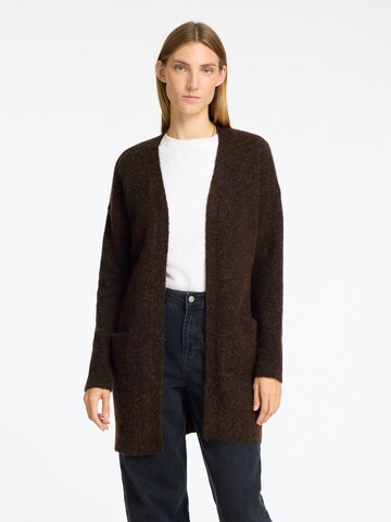 SELECTED Strickjacke 'SLFLulu' in Braun: Vorderseite