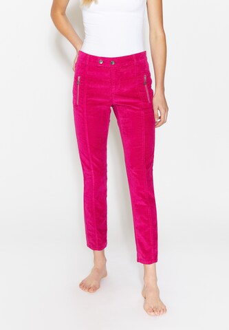 Coupe slim Jean Angels en rose : devant