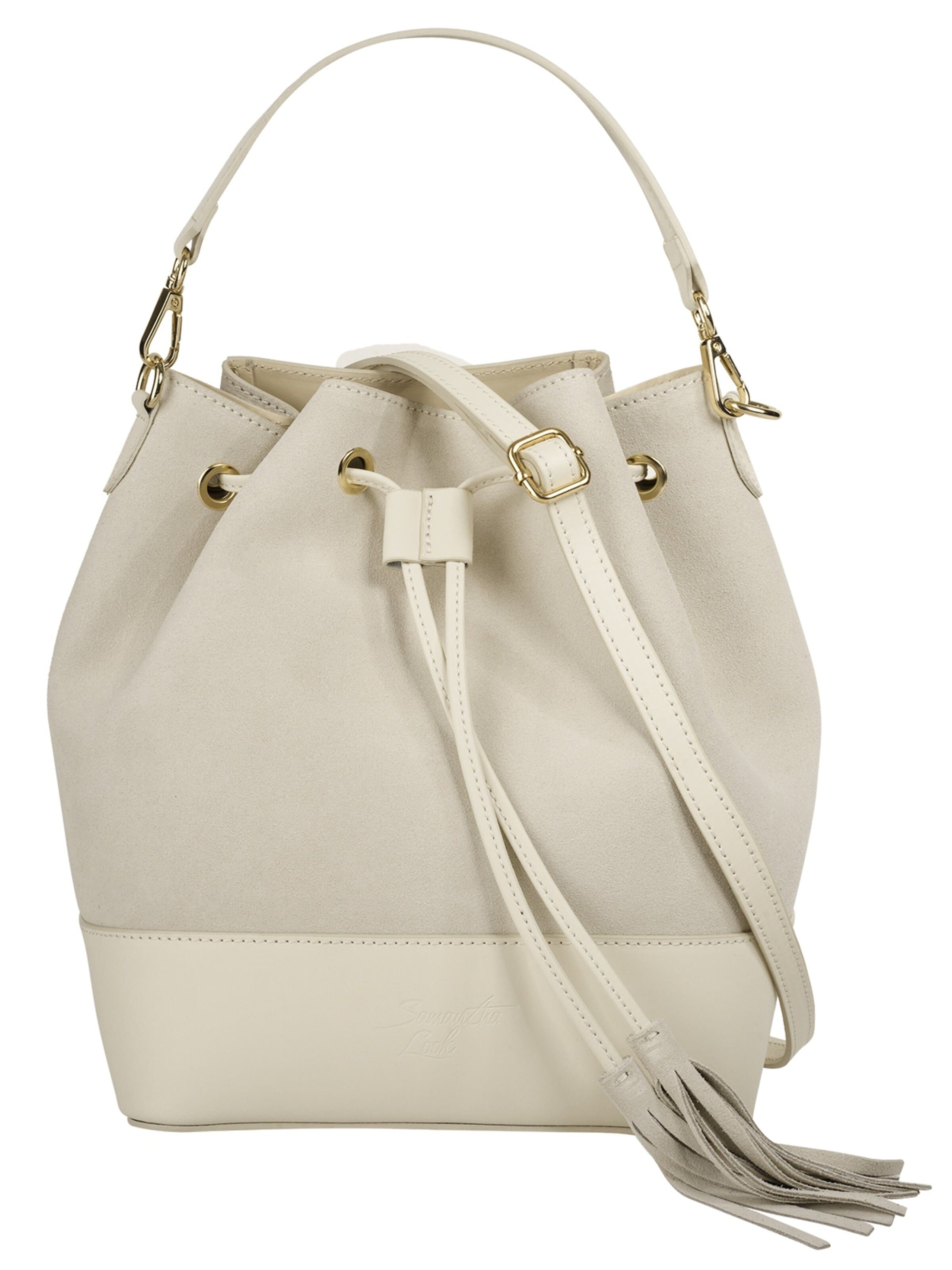 Samantha Look Crossbody Bag in Beige: front