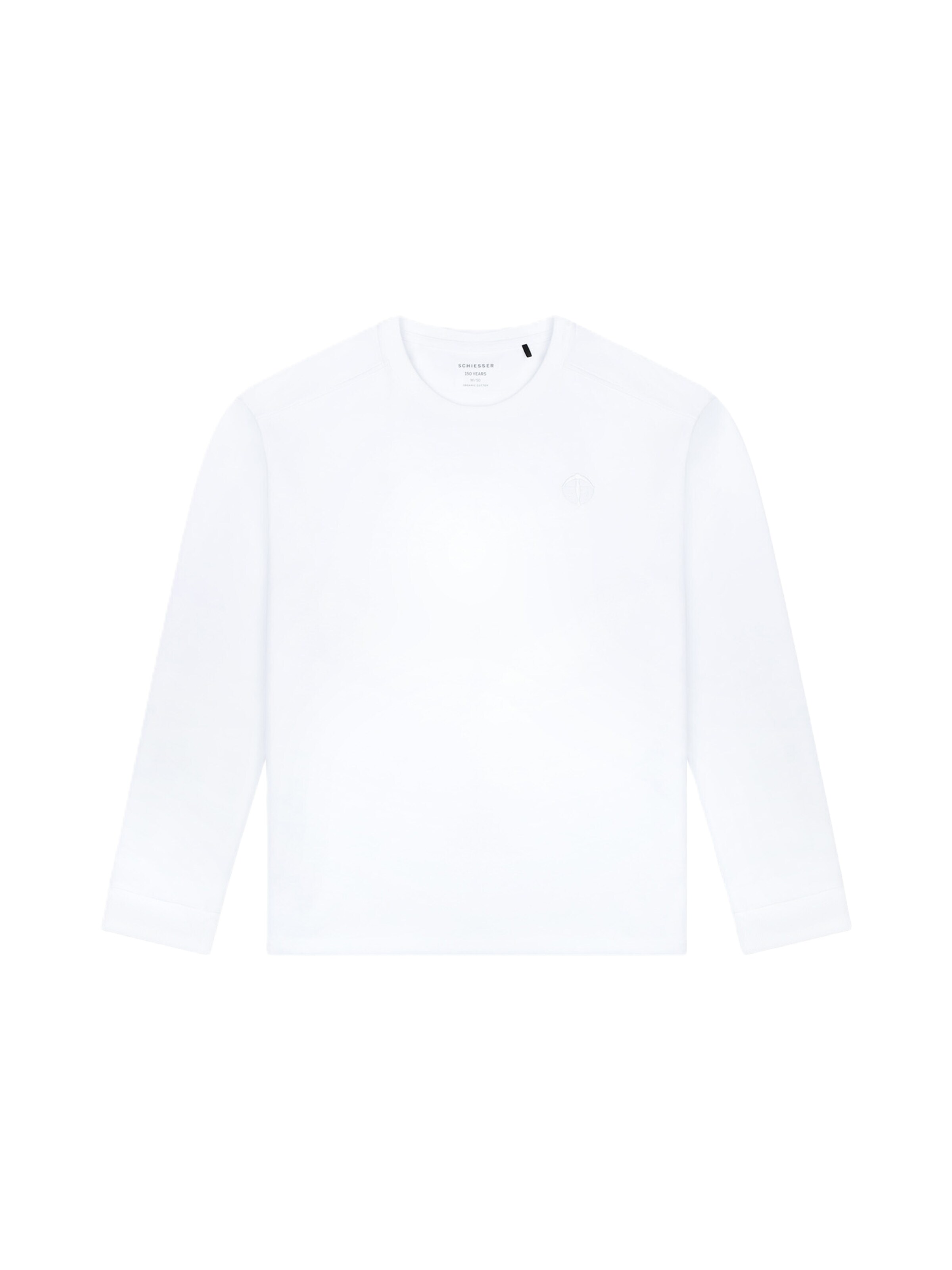 SCHIESSER Longsleeve ' SCHIESSER 150 YEARS ' in Weiß: Vorderseite