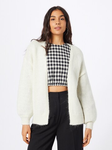 Y.A.S Knit Cardigan in White: front