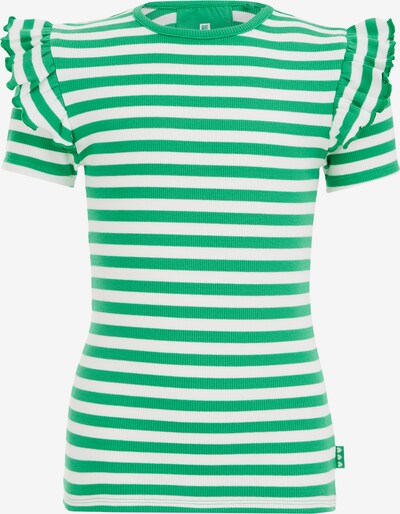 WE Fashion Majica | zelena / bela barva, Prikaz izdelka