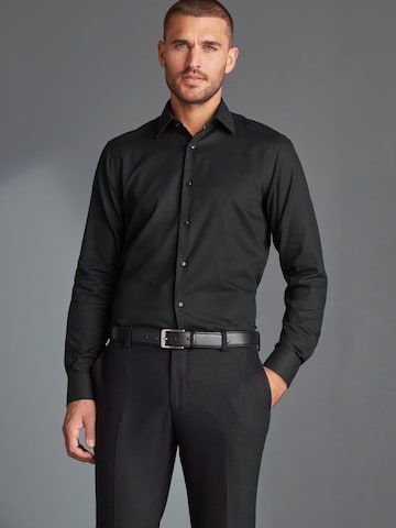 Next Slim fit Business shirt in Black: front