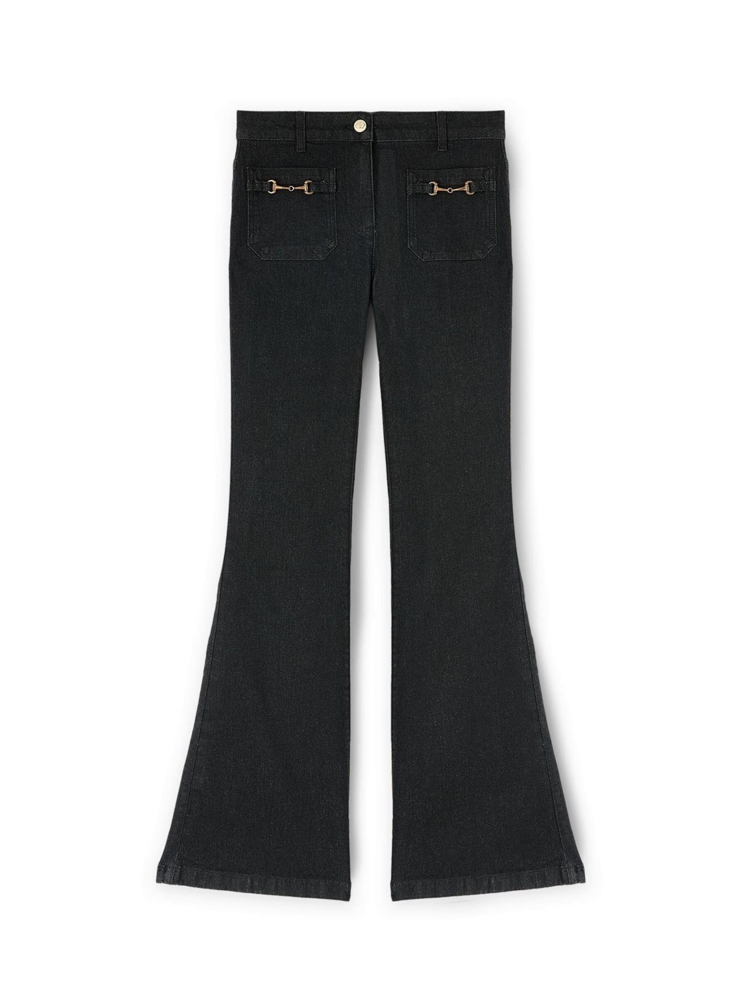 MOTIVI Flared Jeans in Black: front