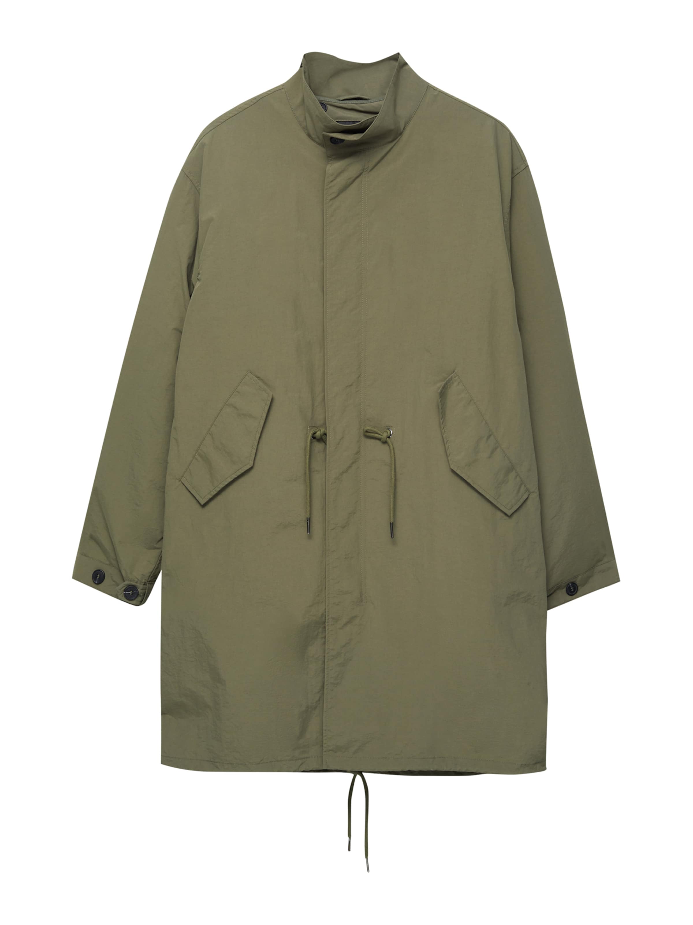 Parka mi-saison Pull&Bear en vert : devant