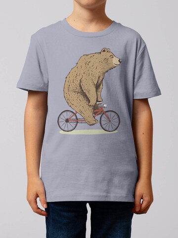 watabout.kids T-Shirt 'Fahrradbär' in Lila: Vorderseite