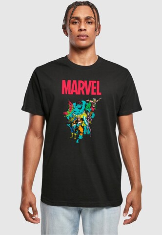 Merchcode Shirt 'Marvel Universe Avengers Pop Group' in Zwart: voorkant